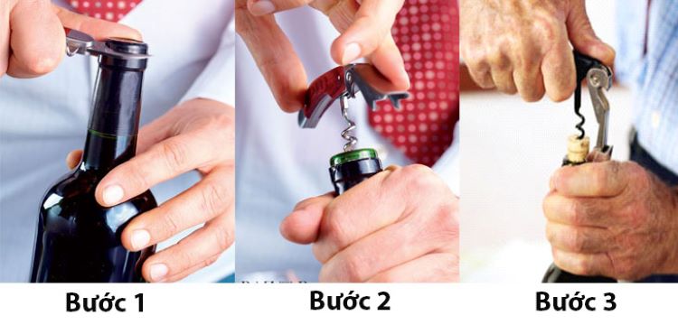 Cách khui rượu vang